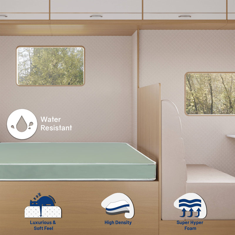 Mappsville 4-Inch High-Density Cooling Gel Memory Foam RV Mattress, Good for Trailers, Camper Vans, 72" x 30", 4"