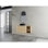 Meuble-lavabo mural de 42 po avec dalle de pierre blanche, tablettes de rangement et portes à fermeture en douceur, 2 portes élégantes pour salle de bain, lavabo en céramique et surface à gratter
