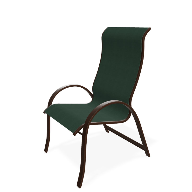 Chaise de patio empilable Hirotaka Supreme, Vert forêt 22D Sunbrella® vert, Kona texturé
