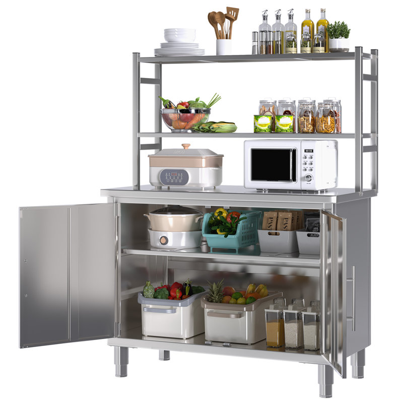 Stainless Steel Top Height-Adjustable Work Table
