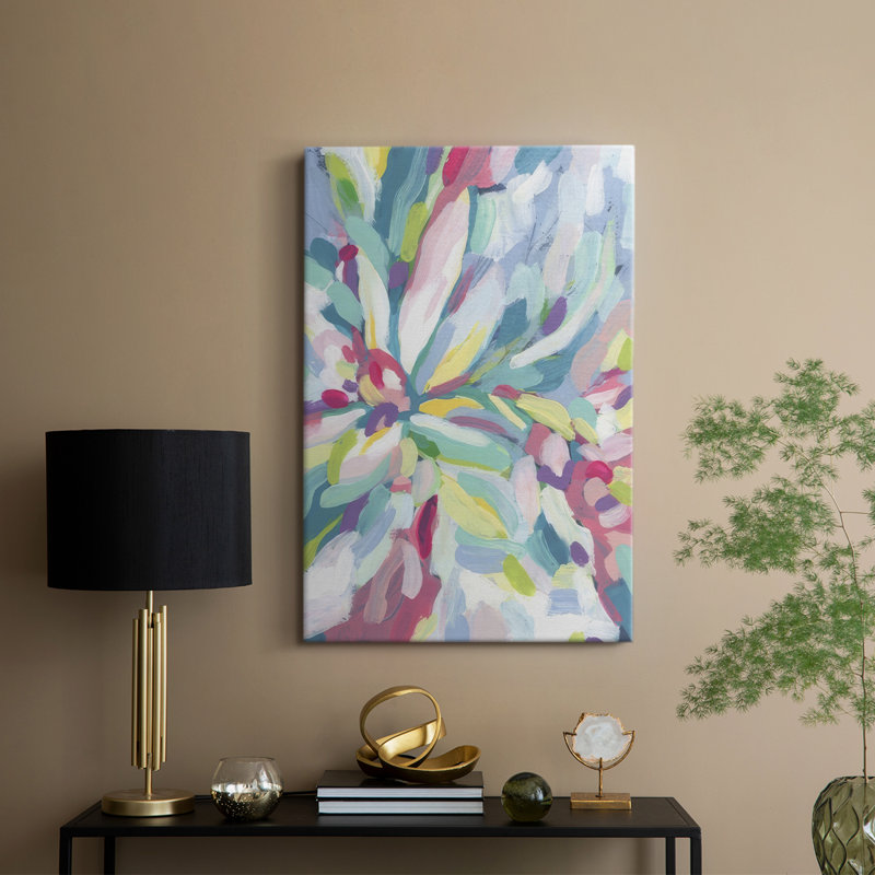 Fleurs tropicales kaléidoscope I - galerie sur mesure Cavas, H 48 po x l 32 po