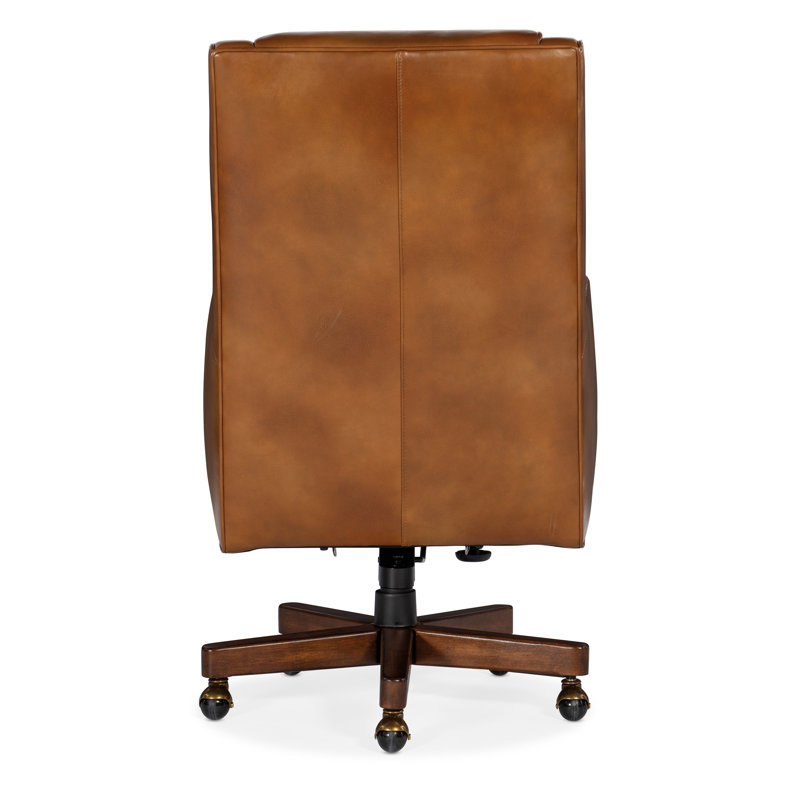 Voyage Cedar Brown Leather High Back Swivel Chair