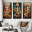 «Autumn Mushroom In Forest Vintage Illustration», 3 pièces sur toile-1549070720-1549070721
