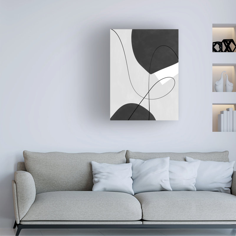 Bolologique noir et blanc 40 sur toile, H 24 po x l 18 po x P 2 po