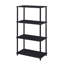 Bibliothèque noire 22,94 lb avec 4 tablettes en bois - Revêtement thermolaqué robuste et élégant pour une utilisation durable-127306638