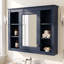 Armoire à pharmacie rectangulaire en panneau de fibres à densité moyenne 35 po avec miroir et 6 tablettes ouvertes-131527467