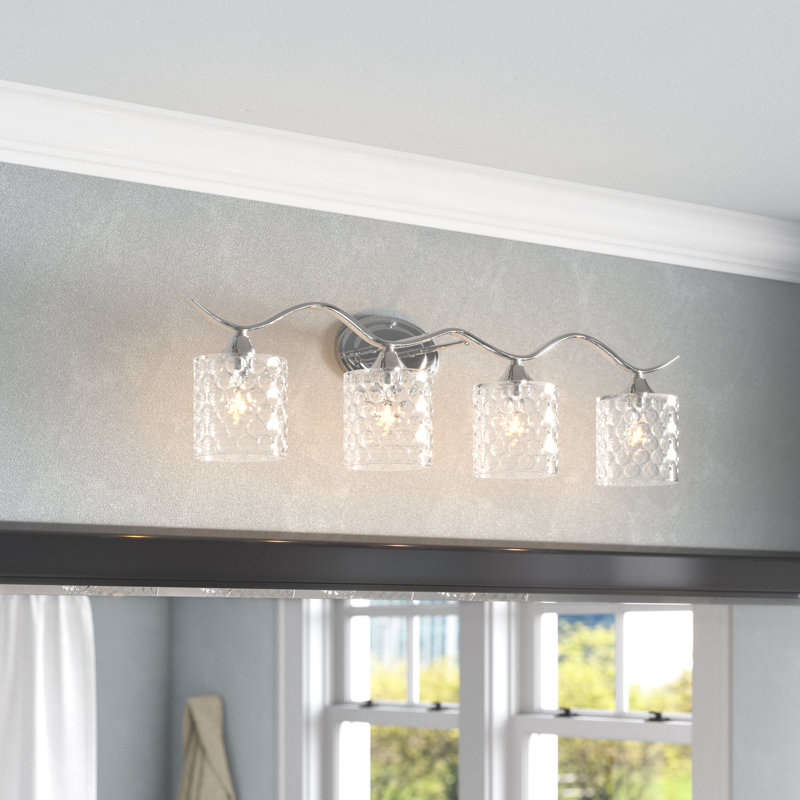 Éclairage de salle de bain à intensité variable 4 lumières, Chrome