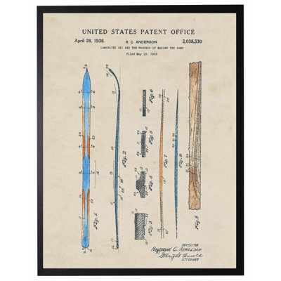 Ski Patent in Black Frame