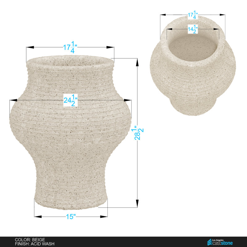 Jardinière Asta, Beige délavé à l'acide