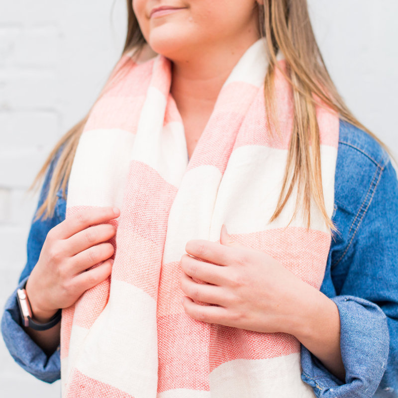 Hand Woven Throw Blanket, Coral