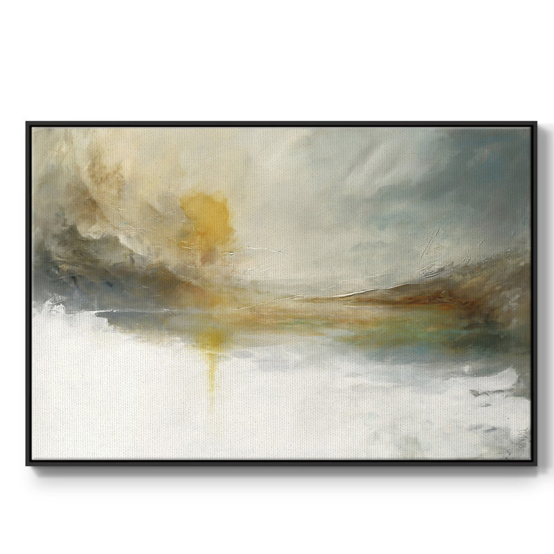 Émergence encadrée sur toile, Noir, H 27 po x l 41 po x P 2 po