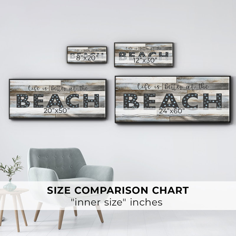 Better at the Beach - Toile encadrée, H 24 po x l 60 po