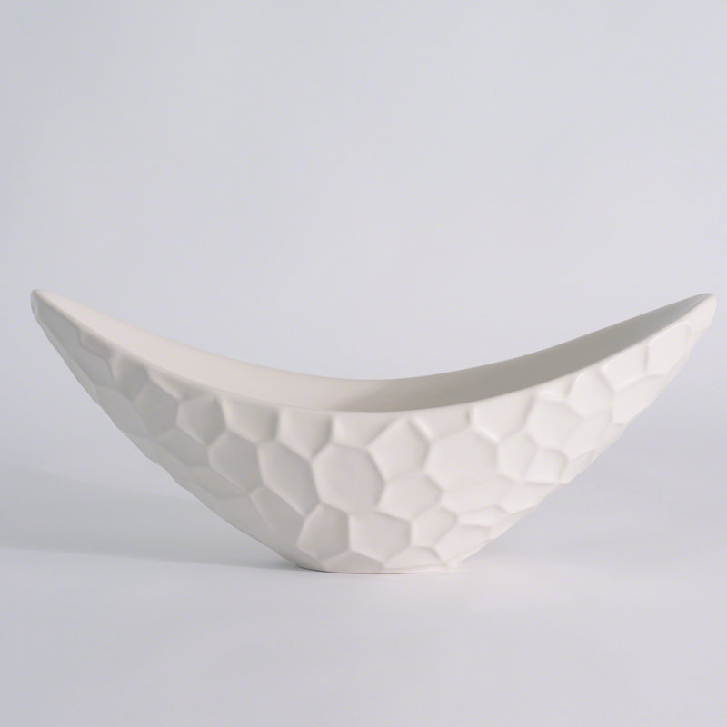 Honeycomb Long Bowl-Matte White