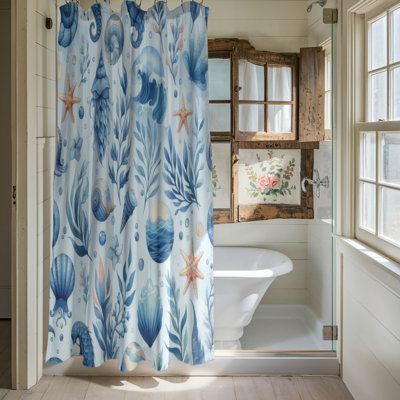 Rideau de douche standard 1 pièce Dantuono Blue Tide