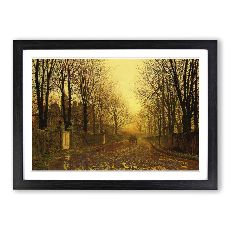 Autumn Evening by John Atkinson Grimshaw - Framed Print, Black
