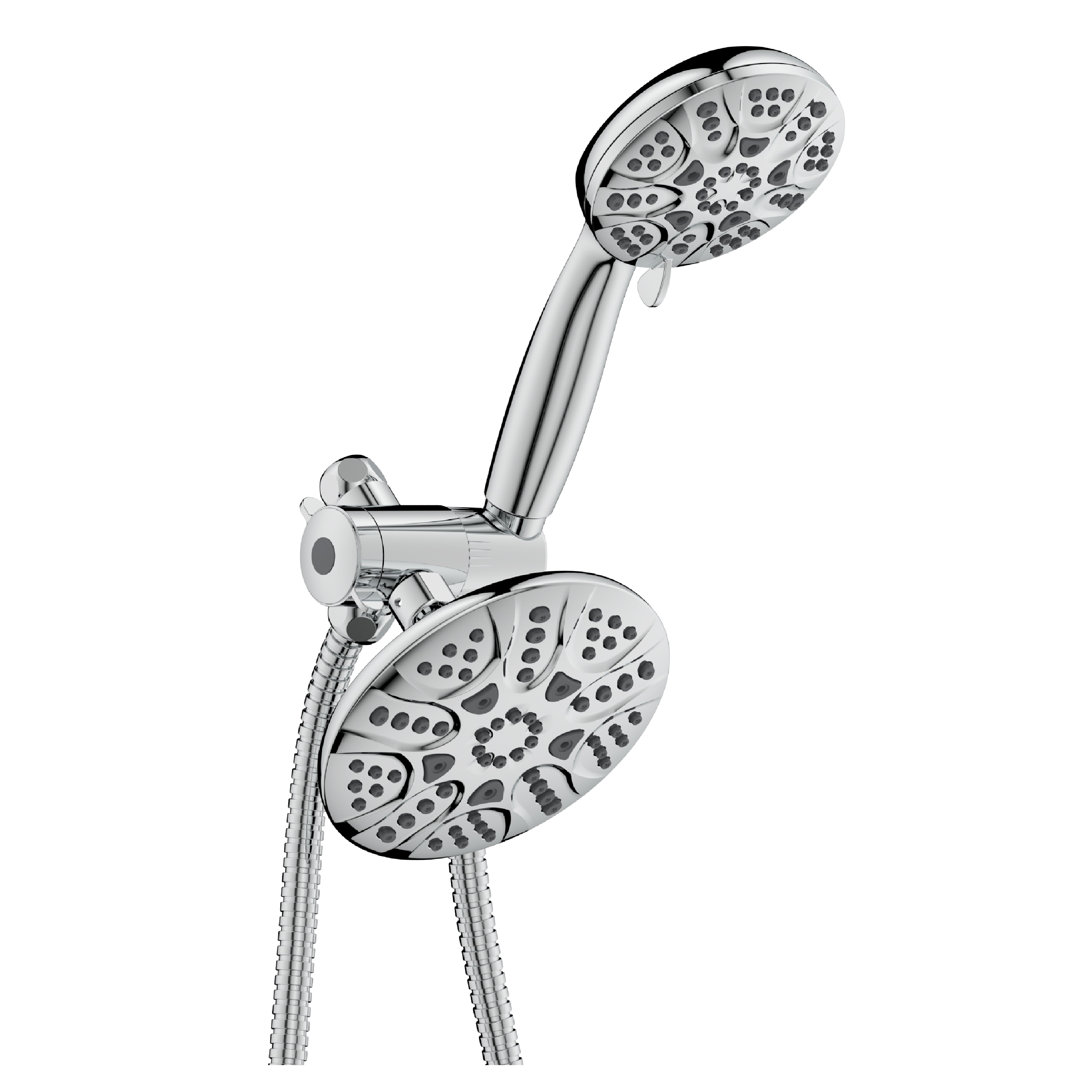 Ana Bath High Pressure 6-Inch Multi Function (with Pause) Dual Shower Head with 8-Ft Shower Hose Ana Bath 