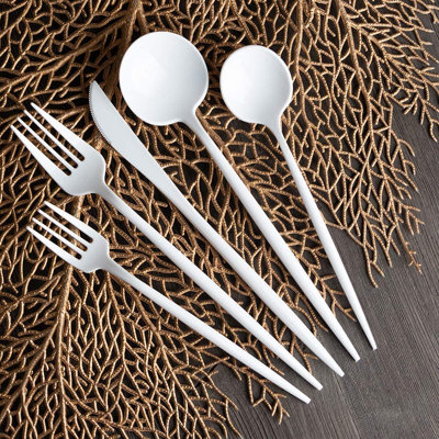 Mcpeters 160 Piece Plastic Flatware Set, Service for 32