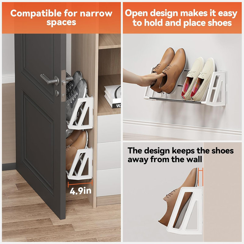 3-pack Hanging Shoe Rack White