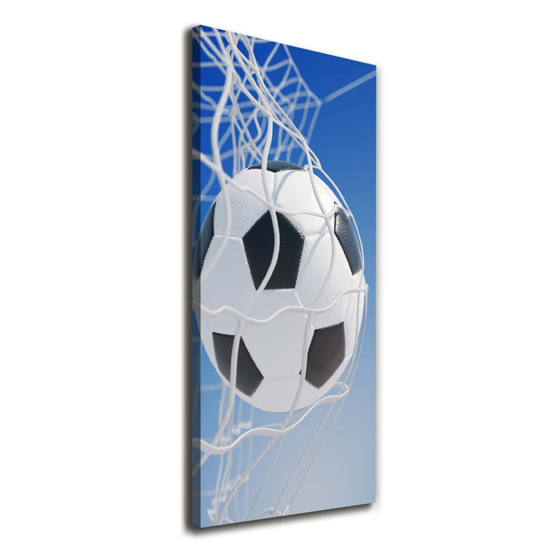 Ball in the goal 1 Piece Wrapped Canvas Wall Art