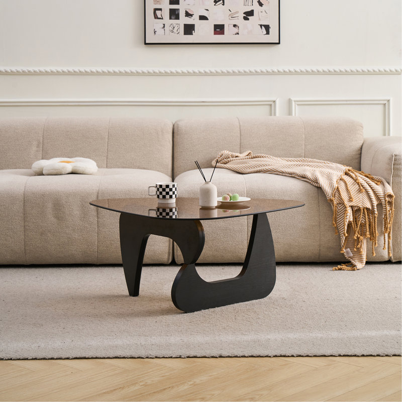 Petite table basse de style campagnard Mid-Century, Brown / Black