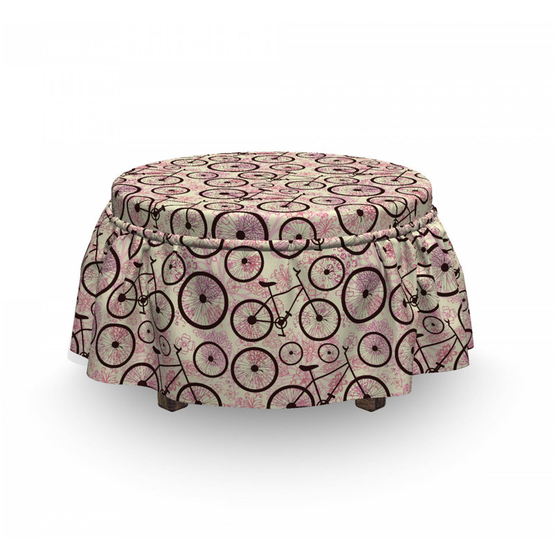 Housse pour repose-pieds fleurs doodle