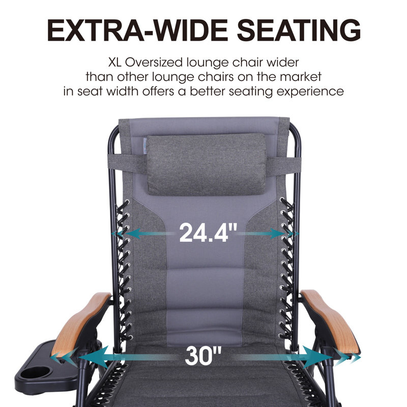 Syril Folding Zero Gravity Chair, Light Gray