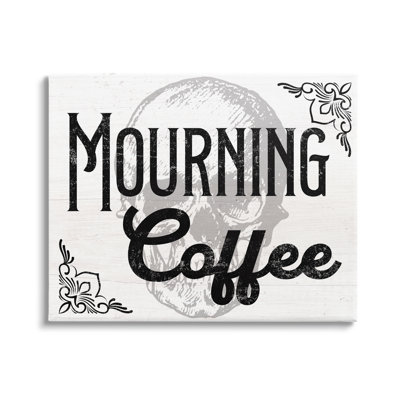 Crâne de café en deuil sur toile