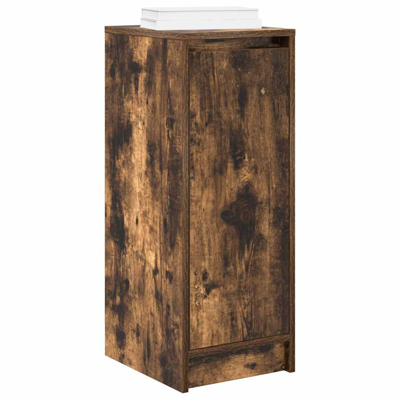 3 Pair Shoe Storage Cabinet, Smoked Oak