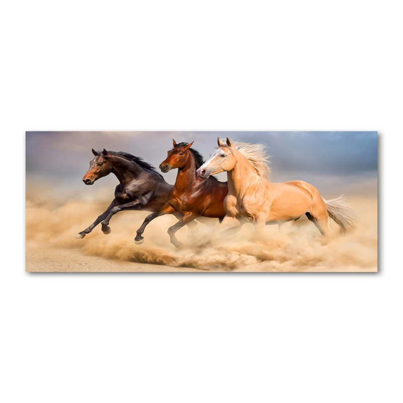 Horses In A Gallop - Wrapped Canvas Print