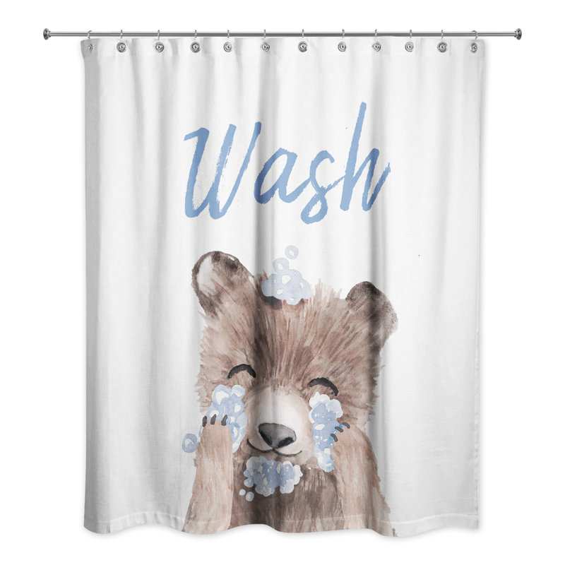 Bear Washing Face Shower Curtain