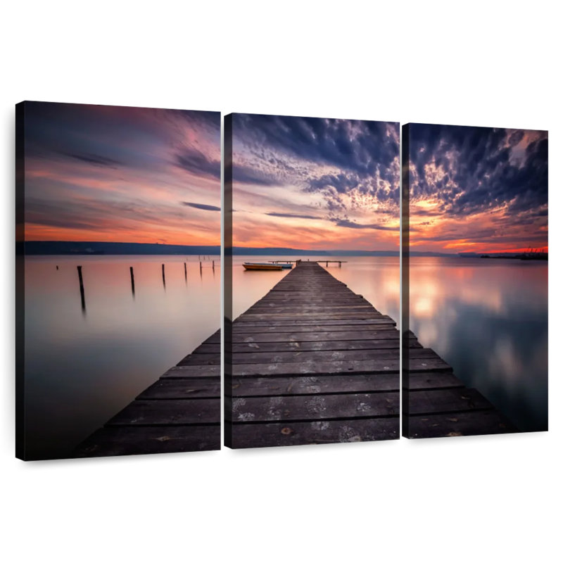 Aletra Sunset Over Fishing Dock, 32" H x 50" W
