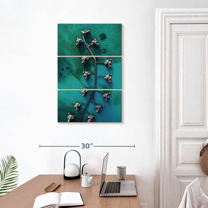 Beach Villas Aerial, 32" H x 20" W