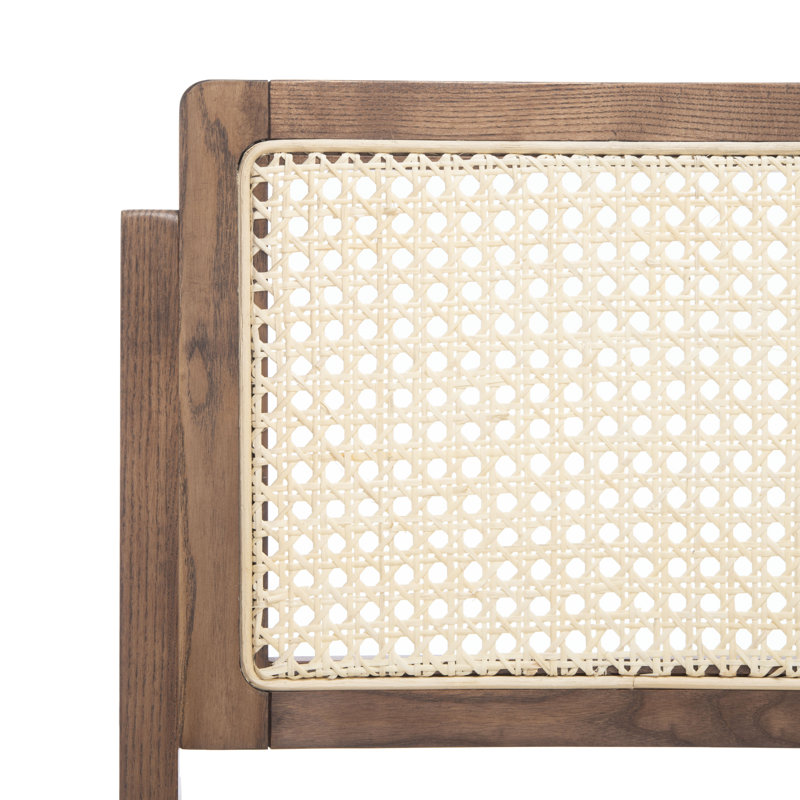 Safavieh Couture Desiree Rattan Patio Folding Chair Set of 2, Walnut/Natural