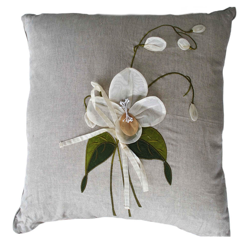 Orchidia Square Pillow Cover & Insert, Natural
