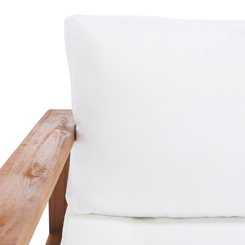 Ensemble de canapé modulaire 5 pièces avec coussins, Blanc, Naturel