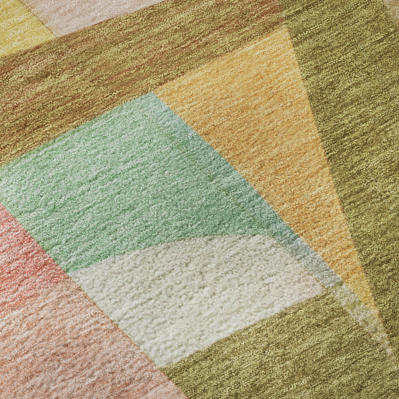 Premium Machine Washable Lubbers AMF1757 Abstract Rug, Rectangle 5' x 7'6"