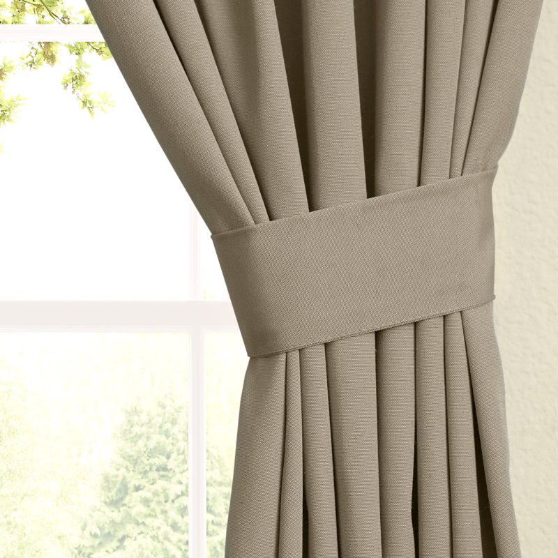 Currahee Cotton Blend Room Darkening Curtain Pair, Toffee, 52" W x 63" L