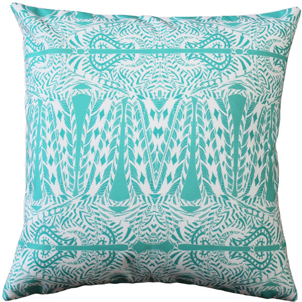 Reversible Throw Pillow, Turquoise