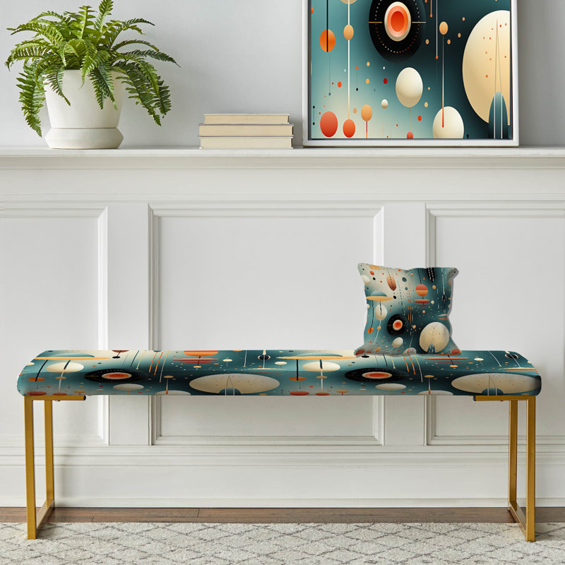 Banc rembourré doré rétro Futurism Vibe