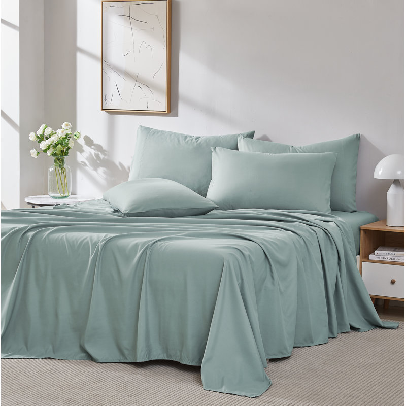 Southshore Fine Linens Vilano Springs Extra Deep Pocket 4-Piece Sheet Set, Ultra Soft Double-Brushed 110 GSM Microfiber Bedding, 21-Inch Deep Pocket, 2 Pillowcases, Twin XL, Steel Blue
