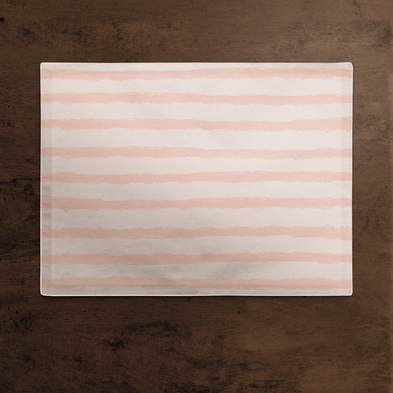 Napperon en coton 14 po, Crème / rose