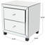 Table d'appoint 2 tiroirs en verre