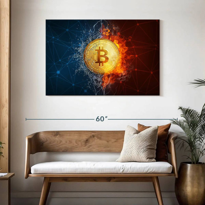 Bitcoin Duality, 30" H x 45" W