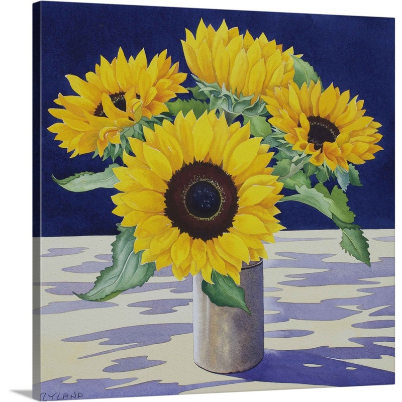 Art mural toile tournesol, Toile tendue, H 48 po x l 48 po x P 1,25 po