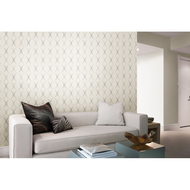 Rouleau de papier peint circulaire 33 pi x 20,5 po Pepperbush, Blanc