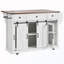 Îlot de cuisine roulant avec porte de grange coulissante et support à épices-574352053