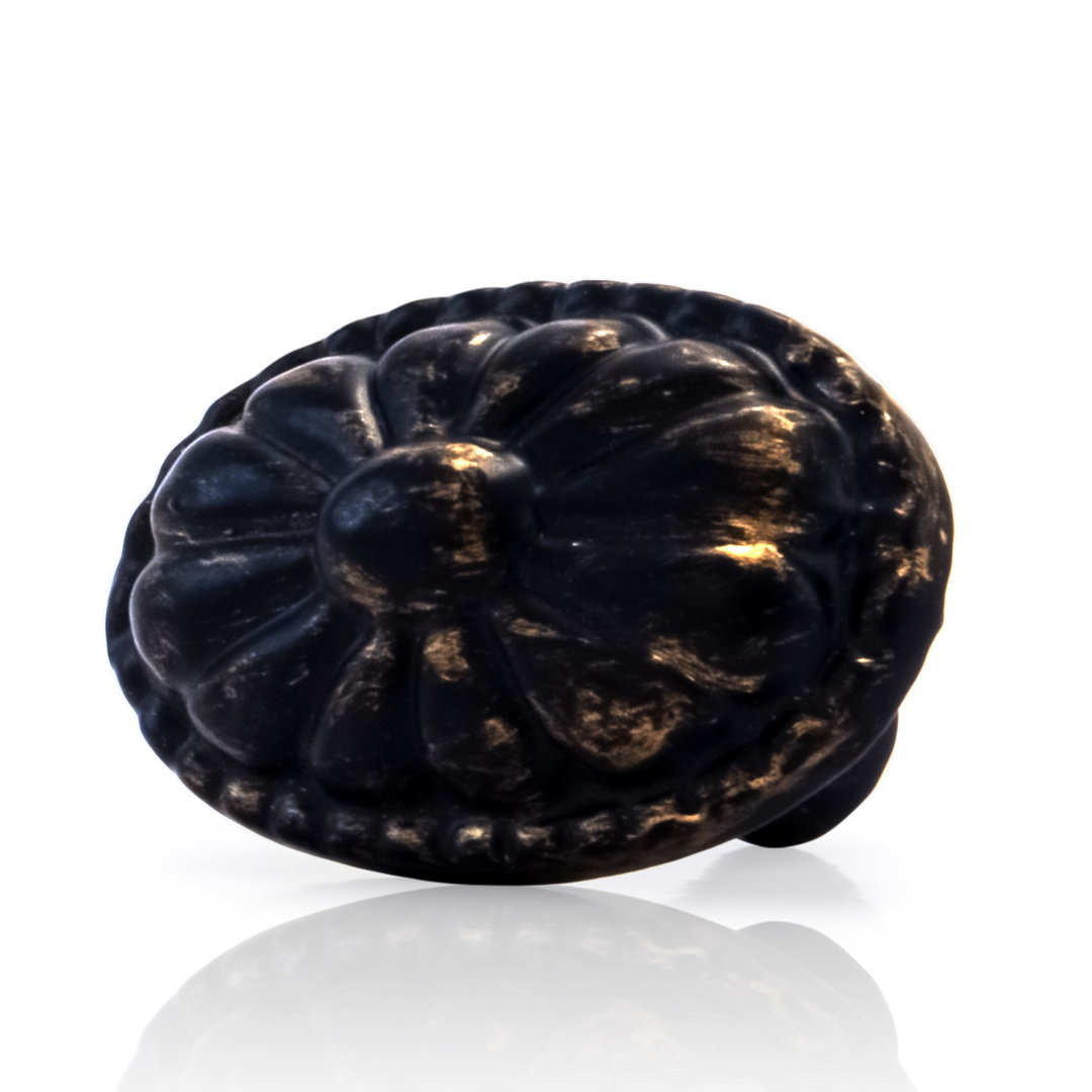 Floral Bead 2 in. Distressed White Cabinet Knob Mascot Hardware 