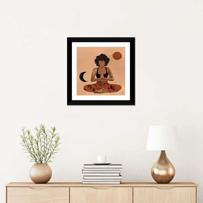 « Harmony » par Bria Nicole-impression d’art graphique, Blanc, H 16 po x l 16 po x P 1 po, Papier encadré noir