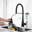 Robinet de cuisine en acier inoxydable avec bec rétractable, finition extérieure noir mat, couche de rouille, buse rotative à 360 ° pour un accès facile à l'eau, surface extérieure, surface rouille, alimentation