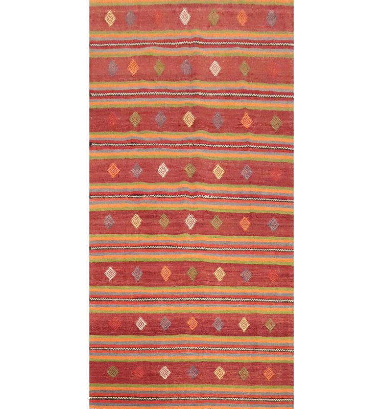 Tapis en laine à motif géométrique Kilim